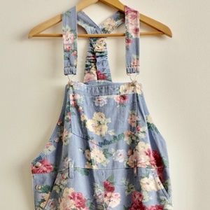 Floral Print 90's Overalls